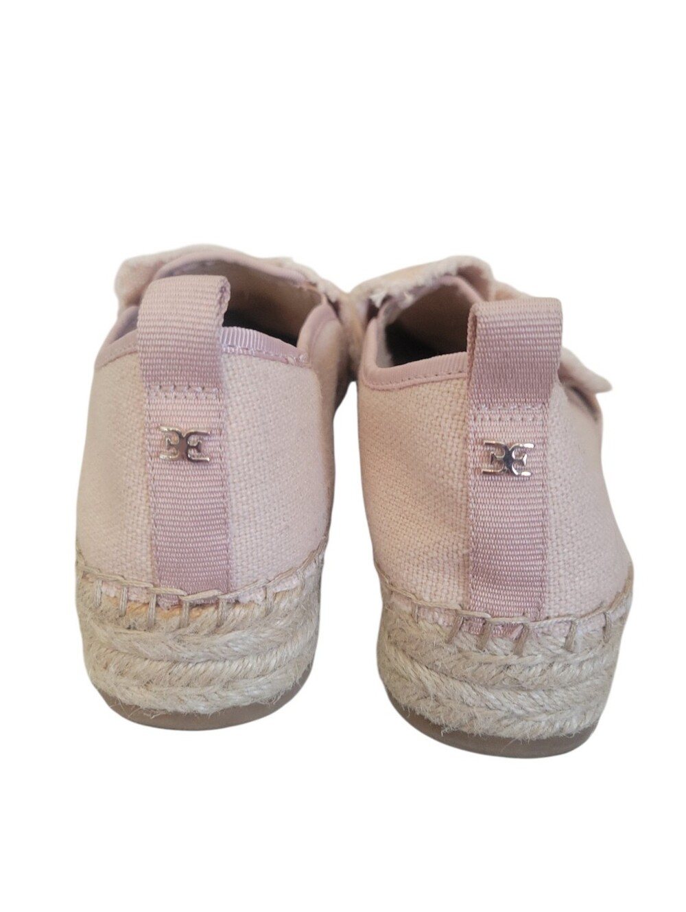 Sam Edelman Cabrera Bow Platform Espadrilles Blush Pink Canvas Shoes 7.5 - Picture 7 of 10